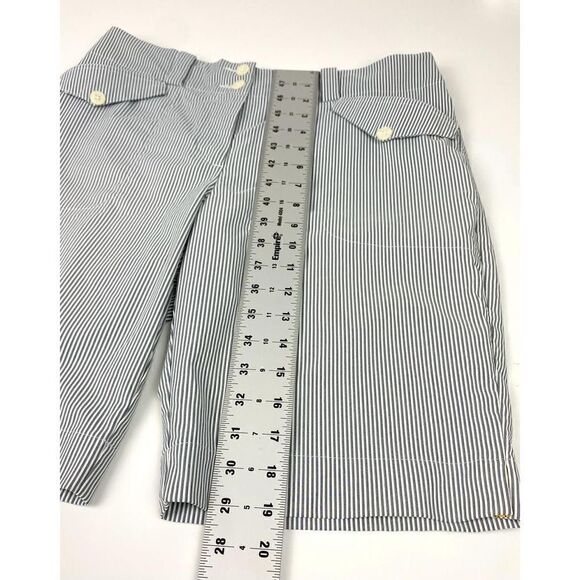 Nike Golf Livestrong Dri Fit Striped Shorts Womens 8 Gray White Classic Rise AJ0 - Picture 7 of 9